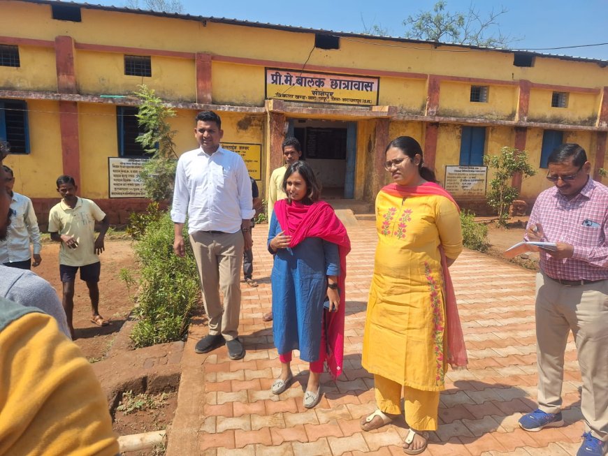 कलेक्टर सीईओ ने किया सोनपुर में संचालित आश्रम छात्रावासों का अवलोकन