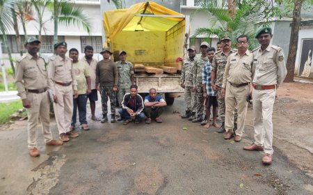 सागौन तस्कर मुकेश कुमार शाहा और रमेश शोरी गिरफ्तार; पिकअप जब्त कर अग्रिम कार्यवाही के लिए वन विभाग को सौंपा