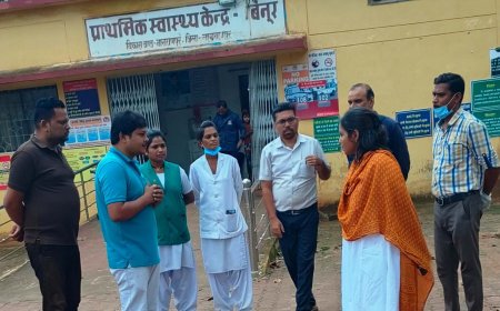 कलेक्टर ने किया प्राथमिक स्वास्थ्य केन्द्र बेनूर का औचक निरीक्षण