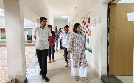 कलेक्टर ने किया सिंगोड़ीतराई और अंजरेल के प्राथमिक शाला एवं आंगनबाड़ी केन्द्र का निरीक्षण