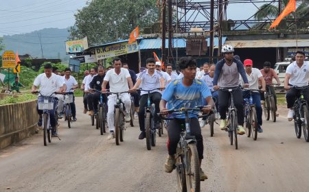 Sunday On Cycle अभियान के तहत नारायणपुर में साइकिल रैली का सफल आयोजन