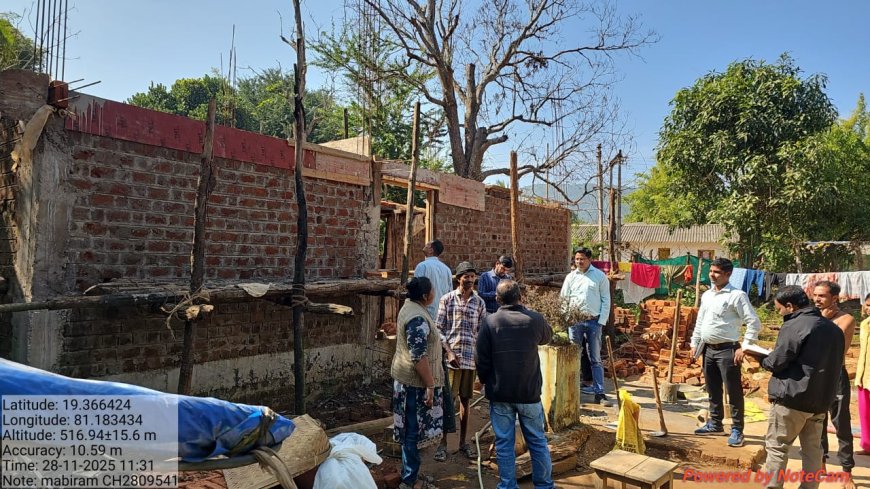 प्रधानमंत्री आवास योजना का औपचारिक निरीक्षण  अधूरे मकानों को जल्द पूर्ण करने के निर्देश