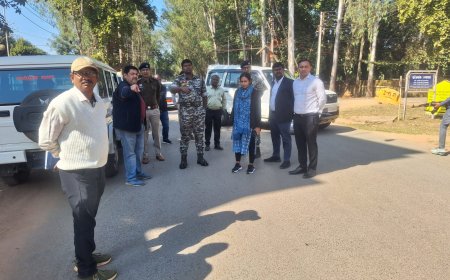 कलेक्टर एसपी ने किया नगर के दुर्घटनाजन्य स्थलों का निरीक्षण