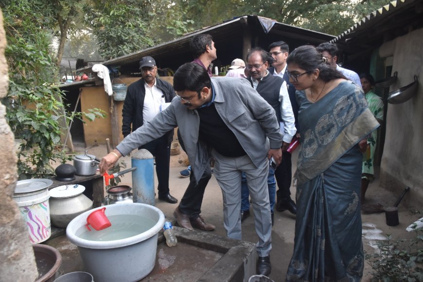 प्रभारी सचिव श्री शुक्ला ने माहका धान खरीदी केंद्र व सुपगांव में जल जीवन मिशन कार्यों का किया निरीक्षण