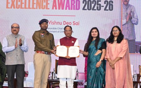 मुख्यमंत्री श्री विष्णु देव साय के हाथों जिले को मिला सम्मान, इंटिफाई इंटेलिजेंस टूल को मिली राज्यस्तरीय सराहना    राज्य के 5 चयनित जिलों में शामिल हुआ नारायणपुर