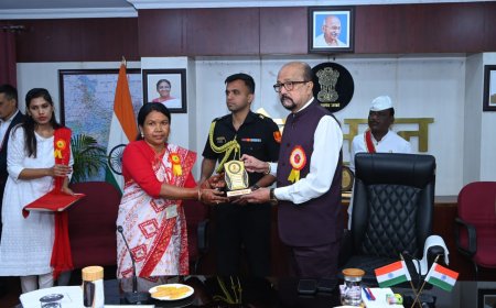 रायपुर के लोकभवन में ब्रजेश्वरी रावटे सम्मानित: राज्यपाल रमेन डेका ने की दो ब्रेल पुस्तकों और 3000+ ऑडियो बुक्स का विमोचन