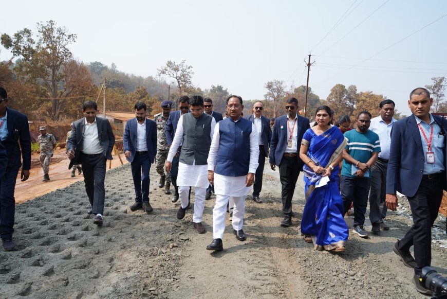 मुख्यमंत्री साय ने नारायणपुर-कोंडागांव निर्माणाधीन राष्ट्रीय राजमार्ग का निरीक्षण किया, गुणवत्ता और समय-सीमा पर दिया जोर