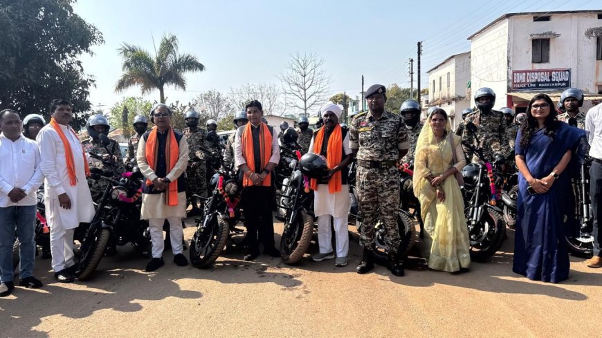 नारायणपुर पुलिस को मिली 200 हाईटेक मोटर साइकिल, नक्सल विरोधी अभियान में मिलेगी मदद