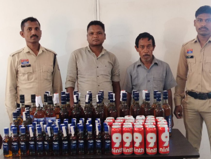 नारायणपुर पुलिस की दो अलग-अलग कार्यवाही में 44.6 बल्क लीटर अवैध अंग्रेजी शराब जप्त, दो आरोपी गिरफ्तार