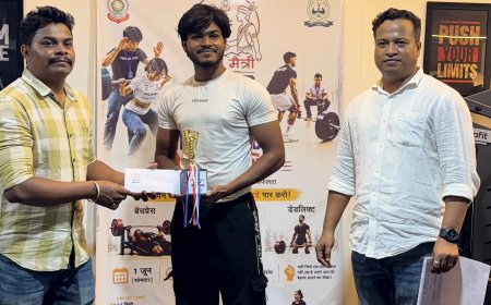 माड़ मैत्री अभियान के तहत नारायणपुर में पहली बार पावरलिफ्टिंग प्रतियोगिता, विनीत यादव बने 'पावर मैन'