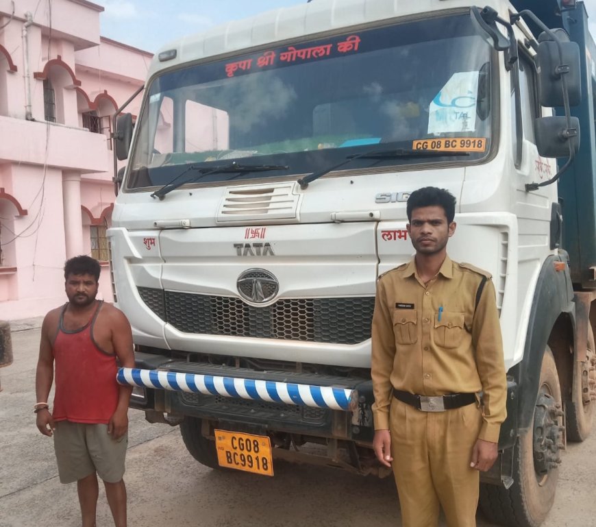 नारायणपुर में खनिजों के अवैध परिवहन पर बड़ी कार्रवाई, 5 हाइवा वाहन जब्त