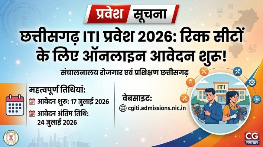 आईटीआई की रिक्त सीटों पर प्रवेश शुरू, 17 से 24 जुलाई तक करें ऑनलाइन आवेदन