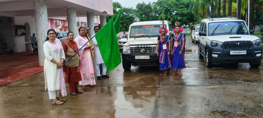 राष्ट्रपति से सौजन्य मुलाकात के लिए रवाना हुआ नारायणपुर का सांस्कृतिक दल, नगरपालिका अध्यक्ष ने दिखाई हरी झंडी