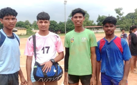 चार छात्राओं का संभाग स्तरीय कबड्डी प्रतियोगिता के लिए चयन, पोर्टा केबिन आवासीय विद्यालय देवगांव ने बढ़ाया जिले का मान