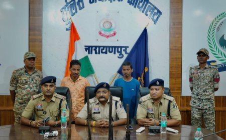 नारायणपुर में अवैध हथियार फैक्ट्री का भंडाफोड़: भरमार बंदूक बनाते दो सगे भाई गिरफ्तार, हथियार बनाने की सामग्री बरामद